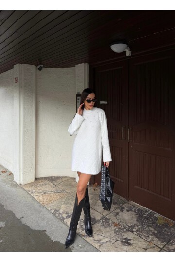 Taş Detaylı Yumuşak Dokulu Mini Elbise