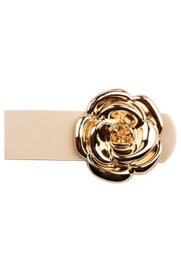 Tek Gül Tokalı Bej Kadın Kemeri