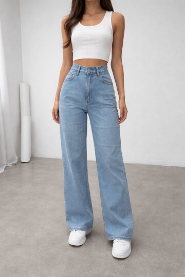 Yüksek Bel Esnek Jean