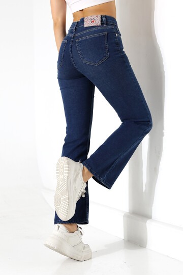Yüksek Bel Klasik Paça Kadın Jean – Lacivert
