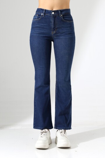 Yüksek Bel Klasik Paça Kadın Jean – Lacivert