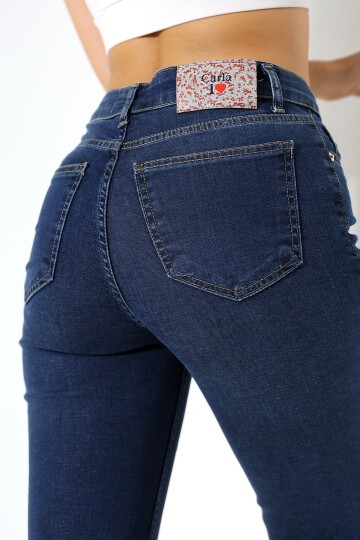 Yüksek Bel Klasik Paça Kadın Jean – Lacivert