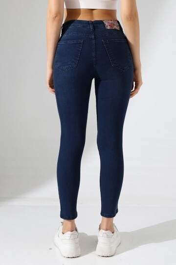 Yüksek Bel Lacivert Skinny Fit Jean Pantolon