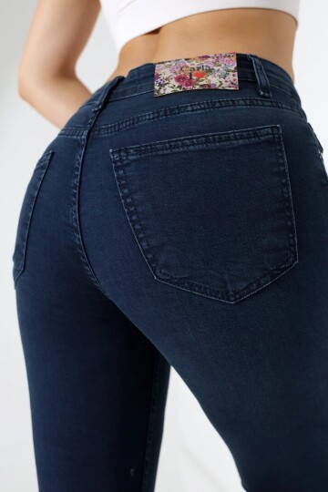 Yüksek Bel Lacivert Skinny Fit Jean Pantolon