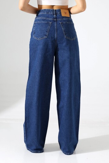 Yüksek Bel Salaş Kesim Bol Paça Jean