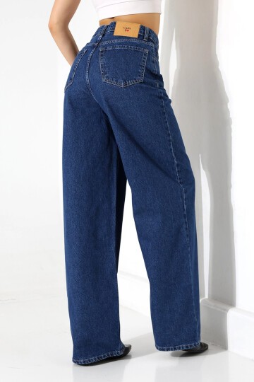 Yüksek Bel Salaş Kesim Bol Paça Jean