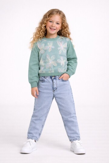 Zambak Kazak Ve Mavi Jean Takım