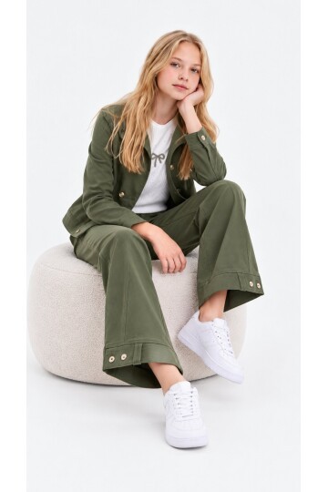 Şıklık ve Konfor Bir Arada | Kız Çocuk Gabardin Ceket Pantolon Takım