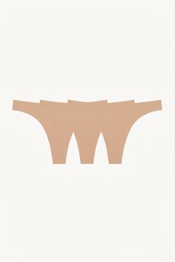 Lazer kesim 3lü Tanga Ten Rengi