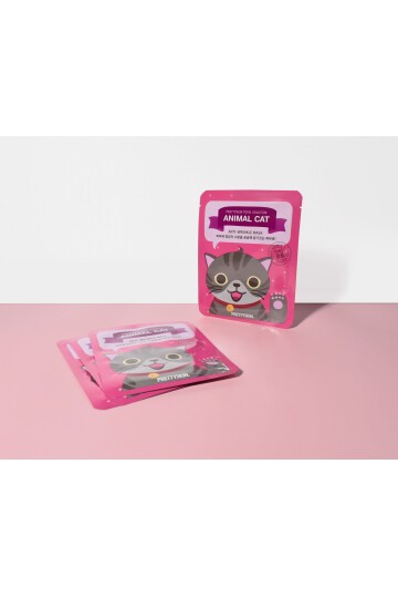 PRETTYSKIN Animal Cat Anti-Wrinkle Mask 25 gr | Kırışıklık Karşıtı Nemlendirici Kağıt Yüz Maskesi 4lü Set