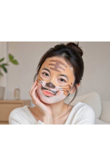 PRETTYSKIN Animal Tiger Aqua Mask 25gr | Nemlendirici Kaplan Desenli Kağıt Yüz Maskesi 4lü Set