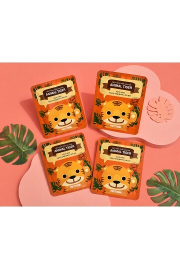 PRETTYSKIN Animal Tiger Aqua Mask 25gr | Nemlendirici Kaplan Desenli Kağıt Yüz Maskesi 4lü Set