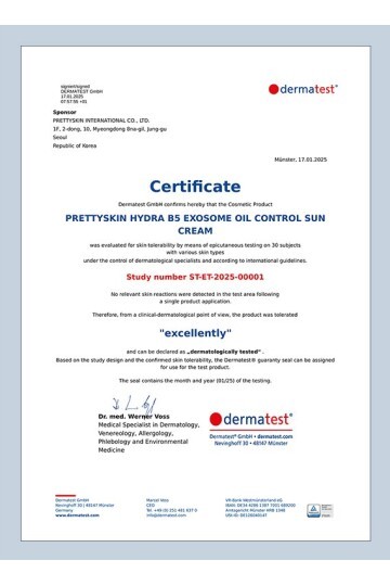 PRETTYSKIN Hydra Exosome B5 Oil Control Sun Cream SPF50+ PA++++ 50 ml | Karma Ciltler İçin Sebum Dengeleyici Güneş Kremi